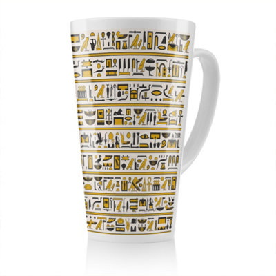 Benjamin Tate Design Ancient Egyptian Hieroglyphs Latte MugStunning Designer Mug Fit For Any HomeTreat Yourself Or A Loved One from B&Q