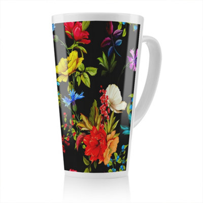 Benjamin Tate Design Bright Vibrant Flowers Latte MugStunning Designer Mug Fit For Any HomeTreat Yourself Or A Loved One from B&Q