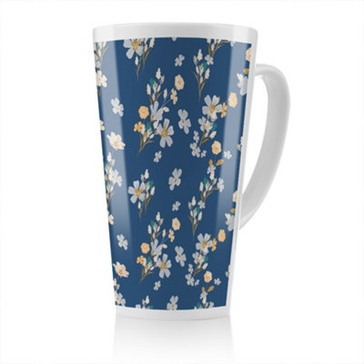 Benjamin Tate Design Blue & Yellow Bunches Latte MugStunning Designer Mug Fit For Any HomeTreat Yourself Or A Loved One from B&Q