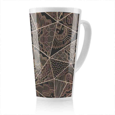B&Q -  Geometric Triangles With Patterns Latte MugStunning Designer Mug Fit For Any HomeTreat Yourself Or A Loved One