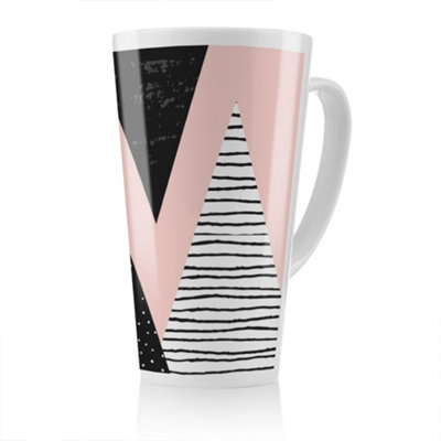 Benjamin Tate Design Geometric Triangles Latte MugStunning Designer Mug Fit For Any HomeTreat Yourself Or A Loved One from B&Q