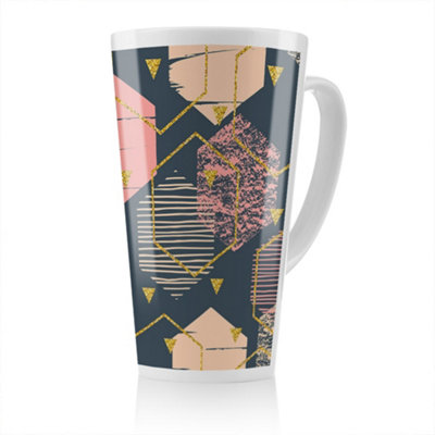 Benjamin Tate Design Hexagons Latte MugStunning Designer Mug Fit For Any HomeTreat Yourself Or A Loved One from B&Q