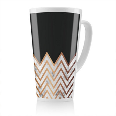 Benjamin Tate Design Marble Zig Zag Pattern Latte MugStunning Designer Mug Fit For Any HomeTreat Yourself Or A Loved One from B&Q