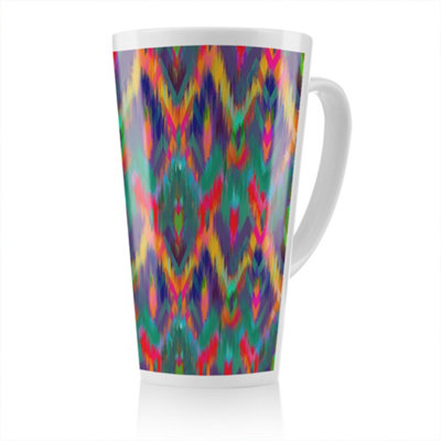 Benjamin Tate Design Abstract Ethnic Ikat Pattern Latte MugStunning Designer Mug Fit For Any HomeTreat Yourself Or A Loved One from B&Q