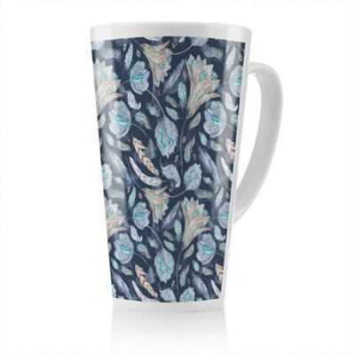 B&Q -  Boho Chic Indigo Pattern Latte MugStunning Designer Mug Fit For Any HomeTreat Yourself Or A Loved One