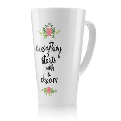Benjamin Tate Design Everything Starts With A Dream Latte MugStunning Designer Mug Fit For Any HomeTreat Yourself Or A Loved One from B&Q