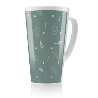 Benjamin Tate Design Hand Drawn Leaves Latte MugStunning Designer Mug Fit For Any HomeTreat Yourself Or A Loved One from B&Q