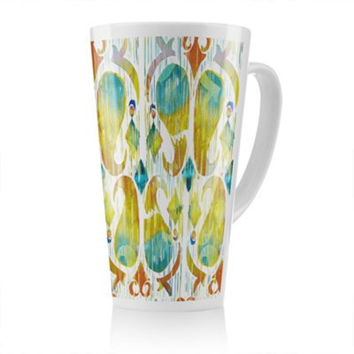 Benjamin Tate Design Ikat Vibrant Latte MugStunning Designer Mug Fit For Any HomeTreat Yourself Or A Loved One from B&Q