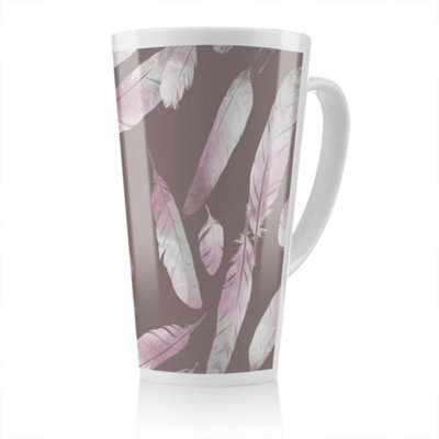 Benjamin Tate Design Imprints Bird Feathers Latte MugStunning Designer Mug Fit For Any HomeTreat Yourself Or A Loved One from B&Q