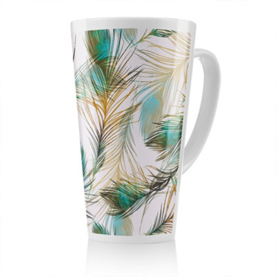 Benjamin Tate Design Imprints Peacock Feathers Latte MugStunning Designer Mug Fit For Any HomeTreat Yourself Or A Loved One from B&Q