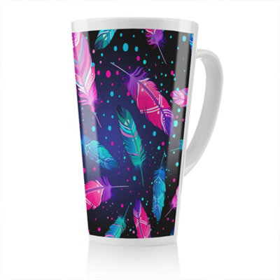 Benjamin Tate Design Painted Bird Feathers Latte MugStunning Designer Mug Fit For Any HomeTreat Yourself Or A Loved One from B&Q