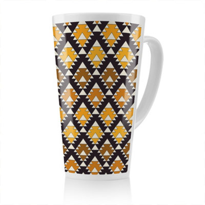 B&Q -  Repeated Triangles Latte MugStunning Designer Mug Fit For Any HomeTreat Yourself Or A Loved One