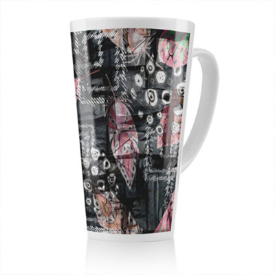 B&Q -  Boho Pattern With Feathers Latte MugStunning Designer Mug Fit For Any HomeTreat Yourself Or A Loved One