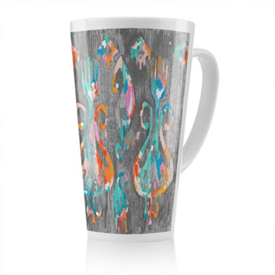Benjamin Tate Design Trendy Tribal Pattern In Watercolour Style Latte MugStunning Designer Mug Fit For Any HomeTreat Yourself Or A Loved One from B&Q