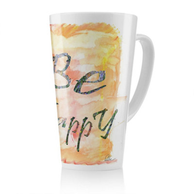 Benjamin Tate Design Be Happy Latte MugStunning Designer Mug Fit For Any HomeTreat Yourself Or A Loved One from B&Q