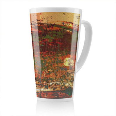 Benjamin Tate Design Red Branches Latte Mug, Stunning Designer Mug Fit For Any Home, Treat Yourself Or A Loved One