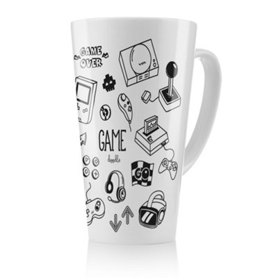 Benjamin Tate Design Game Doodles Latte MugStunning Designer Mug Fit For Any HomeTreat Yourself Or A Loved One