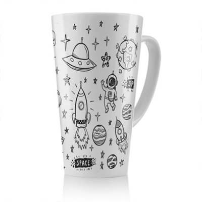 Benjamin Tate Design Doodle Space Latte MugStunning Designer Mug Fit For Any HomeTreat Yourself Or A Loved One