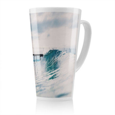 Benjamin Tate Design Ocean Ideal Wave In Ocean. Breaking Blue Waves Designer Latte Mug from B&Q