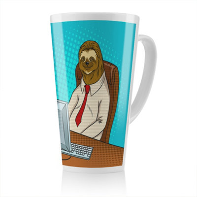 Benjamin Tate Design Sloth Animal Office Worker Pop Art Retro Designer Latte MugStunning Designer Mug Fit For Any HomeTreat Yourself Or A Loved One from B&Q