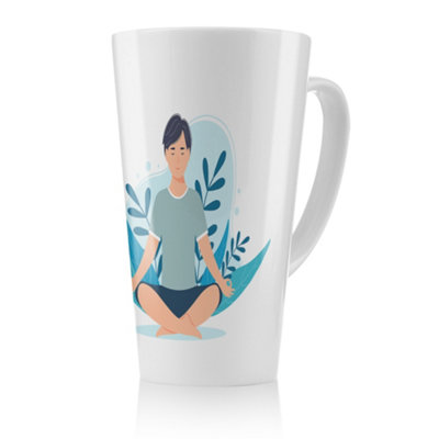 B&Q -  Meditation Illustration Designer Latte MugStunning Designer Mug Fit For Any HomeTreat Yourself Or A Loved One