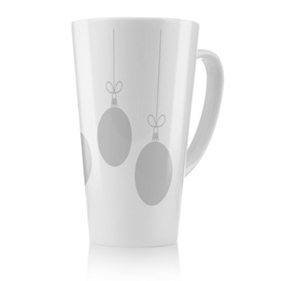 B&Q -  Three Hanging Christmas Baubles Dining Latte MugStunning Designer Mug Fit For Any HomeTreat Yourself Or A Loved One