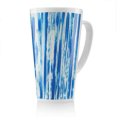 B&Q -  Blue Paint Strokes Latte MugStunning Designer Mug Fit For Any HomeTreat Yourself Or A Loved One