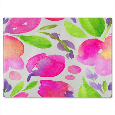 Benjamin Tate Design Botanical Glass Chopping Boarddesigner Style from B&Q