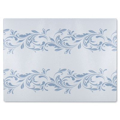 Benjamin Tate Design Decorative Swirls And Flowers Glass Chopping Boarddesigner Style from B&Q