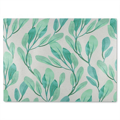Benjamin Tate Design Watercolor Botanical Glass Chopping Boarddesigner Style from B&Q