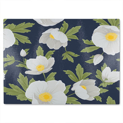 B&Q -  Winter Rose Glass Chopping Boarddesigner Style