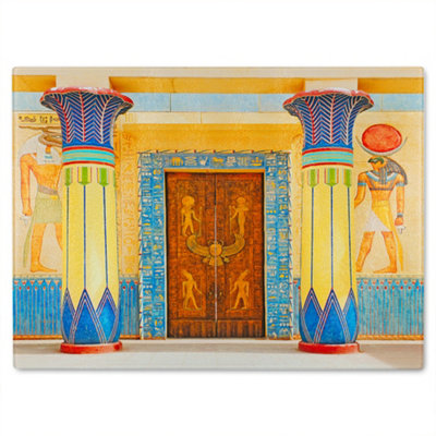 B&Q -  Ancient Egyptian Writing Glass Chopping Board