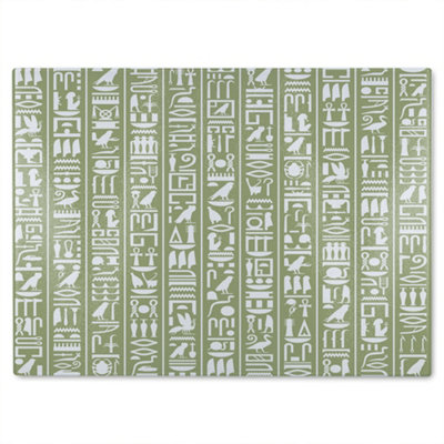 Benjamin Tate Design Egyptian Hieroglyphic Decorative Glass Chopping Board