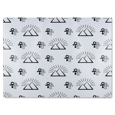 Benjamin Tate Design Egyptian Pyramid And Ankh Glass Chopping Boarddesigner Style from B&Q