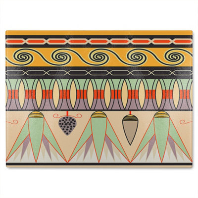 Benjamin Tate Design Egyptian Pattern Glass Chopping Boarddesigner Style from B&Q