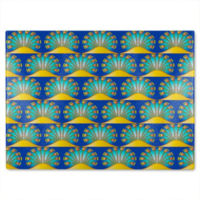 B&Q -  Egyptian Style Motif Glass Chopping Boarddesigner Style