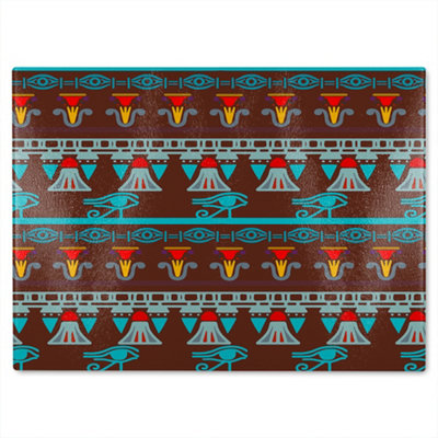 Benjamin Tate Design Ethnic Silhouettes Glass Chopping Board