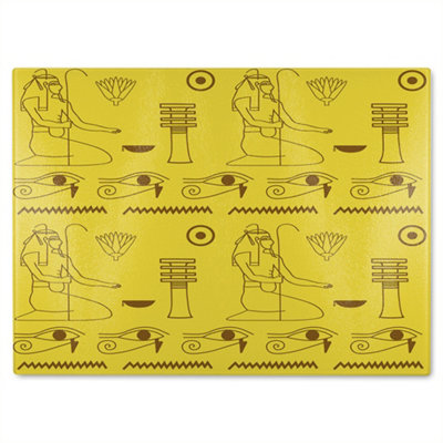 Benjamin Tate Design Pattern Of Egyptian Hieroglyphics Glass Chopping Boarddesigner Style from B&Q