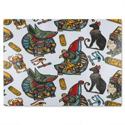 B&Q -  Queen Cleopatra History Glass Chopping Board