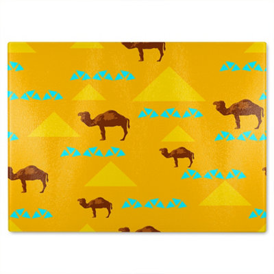 Benjamin Tate Design Pattern With Camels Glass Chopping Boarddesigner Style from B&Q