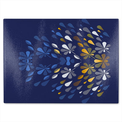 B&Q -  Autumn Print Glass Chopping Boarddesigner Style