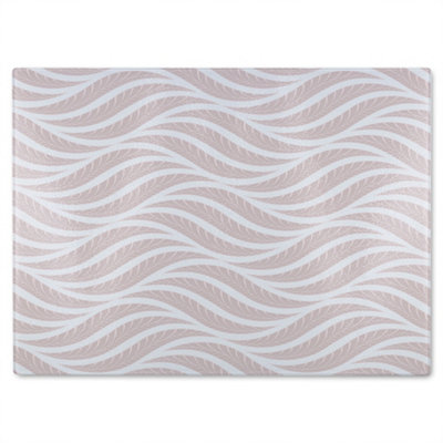 B&Q -  Geometric Pattern With Leaves Glass Chopping Boarddesigner Style