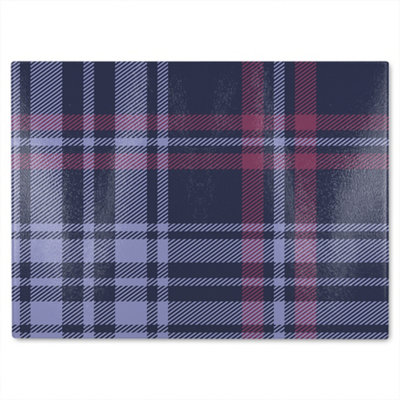 B&Q -  Tartan Plaid Pattern Glass Chopping Boarddesigner Style