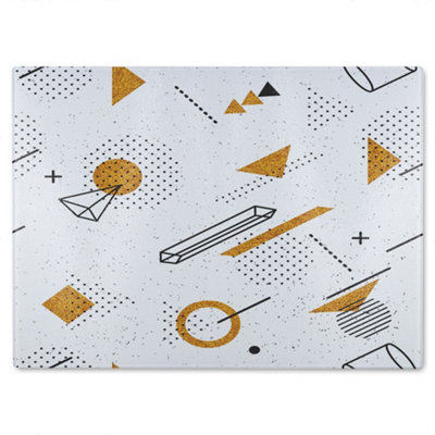 B&Q -  Trendy Geometric Elements Glass Chopping Boarddesigner Style