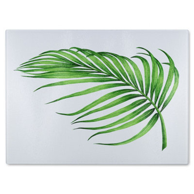 Benjamin Tate Design Botanical Leaf Glass Chopping Boarddesigner Style from B&Q