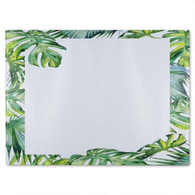 Benjamin Tate Design Botanical Leaves Border Glass Chopping Boarddesigner Style from B&Q