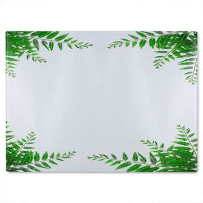 Benjamin Tate Design Botanicals Glass Chopping Board Green