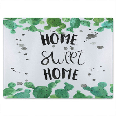 B&Q -  Home Sweet Home Glass Chopping Board