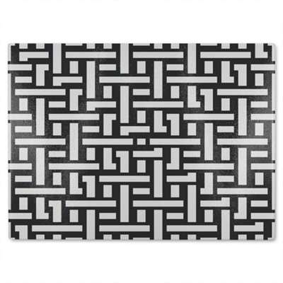 B&Q -  Woven Pattern Glass Chopping Board