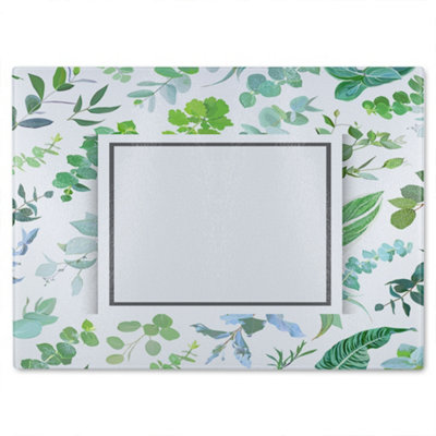 Benjamin Tate Design Green Leaves Glass Chopping Boarddesigner Style from B&Q